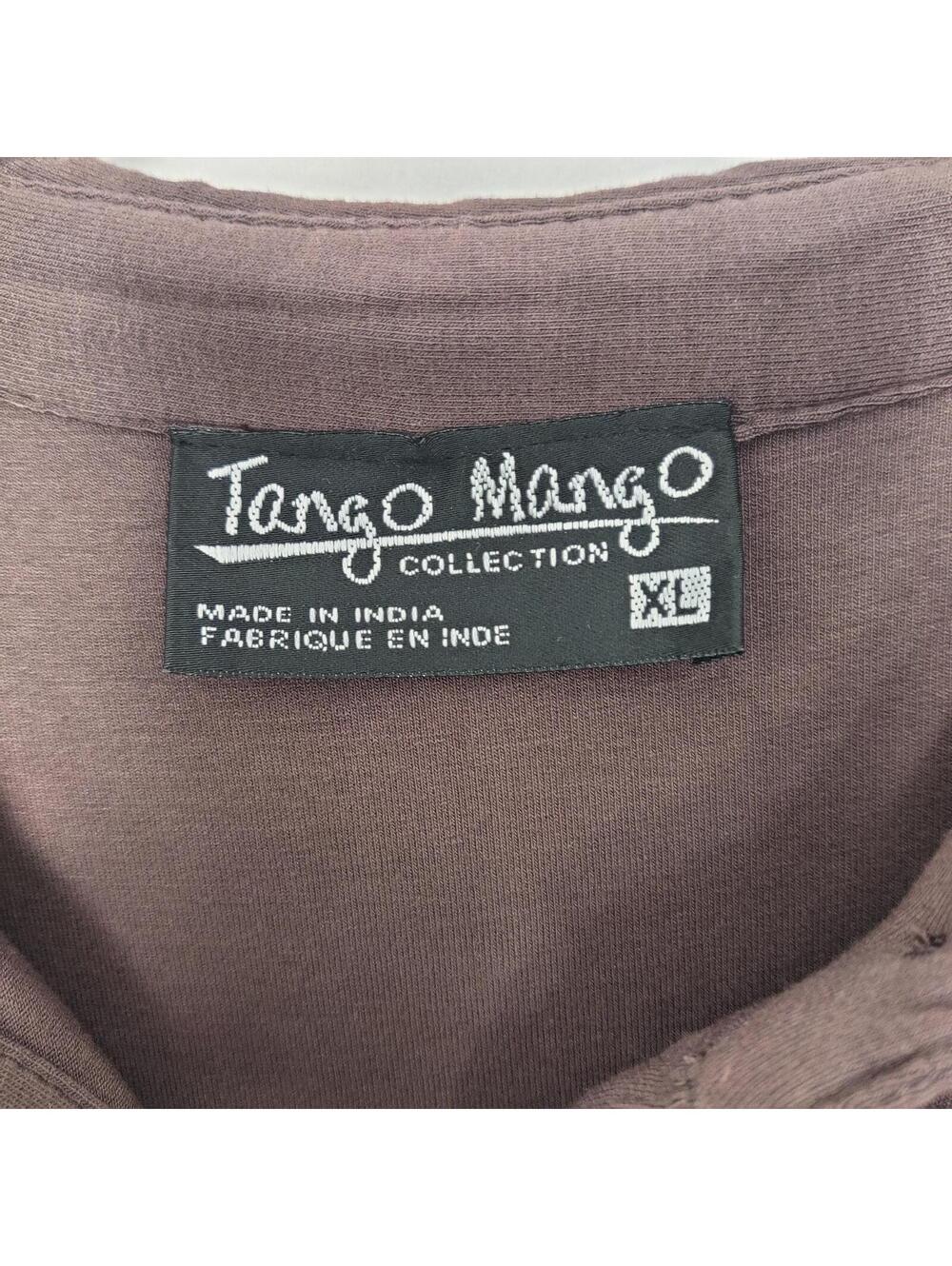 Tango Mango Collection Brown Rhinestone Sleeveless Button Front Top XL - Picture 2 of 7